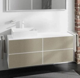 Стільниця під раковину Hansgrohe Xevolos E 137х55 виріз зліва МДФ матовий білий 54205700