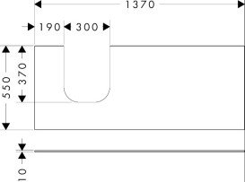 Стільниця під раковину Hansgrohe Xevolos E 137х55 виріз зліва МДФ сланцево-сірий матовий 54205760