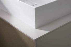 Стільниця під раковину Hansgrohe Xevolos E 137х55 виріз зліва МДФ пісочний матовий бежевий 54205780