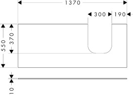 Стільниця під раковину Hansgrohe Xevolos E 137х55 виріз праворуч МДФ матовий білий 54206700