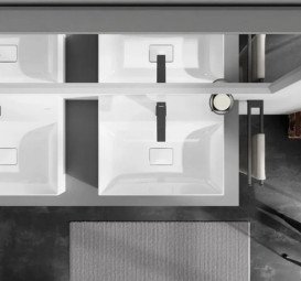 Стільниця під раковину Hansgrohe Xevolos E 137х55 з 2 вирізами МДФ сланцево-сірий матовий 54207760