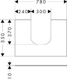 Столешница под раковину Hansgrohe Xevolos E 78х55 с вырезом по центру МДФ матовый белый 54208700