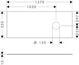 Столешница под раковину Hansgrohe Xevolos E 137х55 с вырезом справа МДФ матовый белый 54334700