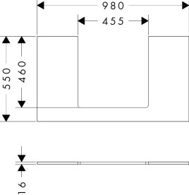 Стільниця під раковину Hansgrohe Xilesa E 98х55 з вирізом по центру ДСП дуб кашемір 54270550