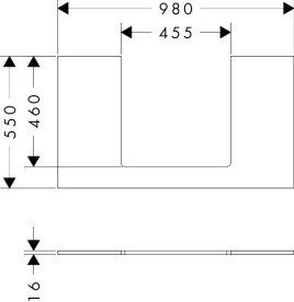 Столешница под раковину Hansgrohe Xilesa E 98х55 с вырезом по центру ДСП матовый белый 54270700