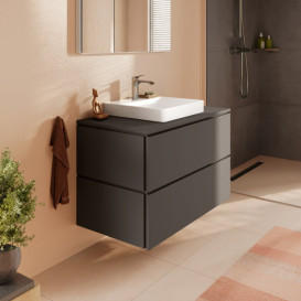 Столешница под раковину Hansgrohe Xilesa E 98х55 с вырезом по центру ДСП сланцево-серый матовый 54270760