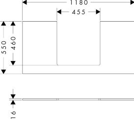 Стільниця під раковину Hansgrohe Xilesa E 118х55 з вирізом по центру ДСП матовий білий 54271700