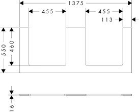 Стільниця під раковину Hansgrohe Xilesa E 137,5х55 з 2 вирізами ДСП сланцево-сірий матовий 54274760