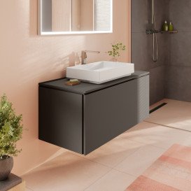 Стільниця під раковину Hansgrohe Xilesa E 118х55 із вирізом по центру ДСП сланцево-сірий матовий 54277760