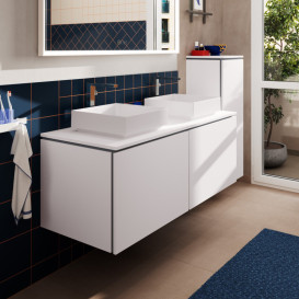 Столешница под раковину Hansgrohe Xilesa E 137,5х55 с 2 вырезами ДСП матовый белый 54280700