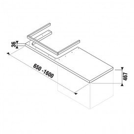 Столешница под раковину Jika Cubito 65-160 см с вырезом венге  H46J4230114611