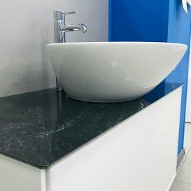 Стільниця під раковину Kerama Marazzi Plaza Classic 100 см Ріальто темний сірий лаппатірованний PL1.VT93\100