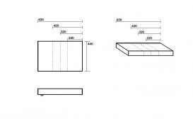 Столешница под раковину Kerasan Cento керамическая 44х63 см белый 356001