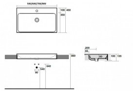 Стільниця під раковину Kerasan Cento керамічна 44х63 см білий 356001