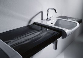 Столешница под раковину Kerasan Inka керамическая 12х35,5 см черный глянцевый 341504