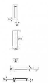 Столешница под раковину Kerasan Inka керамическая 12х35,5 см декор 2 341534