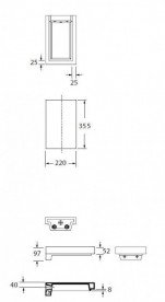 Столешница под раковину Kerasan Inka керамическая 22х35,5 см белый матовый 341630