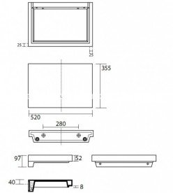 Столешница под раковину Kerasan Inka керамическая 52х35,5 см черный матовый 341831