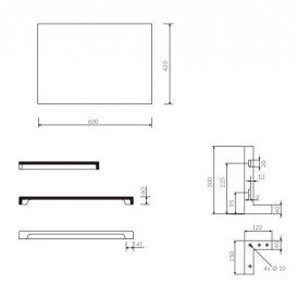 Столешница под раковину в ванную комнату Marmorin Zoya 600 литой камень белый P_P_552_04_0600