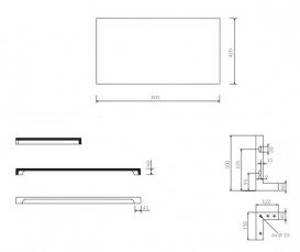 Столешница под раковину в ванную комнату Marmorin Zoya 800 литой камень белый  P_P_552_05_0800