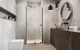 Створка душевой двери Radaway Furo Black DWJ RH 90 L 44,2х200 см левая черный/прозрачное стекло 10107442-54-01LU