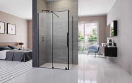 Стул душових дверей Radaway Furo Black KDJ 67.2х200 см розсувна ліва чорний/прозоре скло 10104672-54-01L