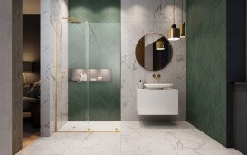 Створка душевой двери Radaway Furo Gold Walk-in 120 раздвижная 63.8х200 см левая золото/прозрачное стекло 10106638-09-01L