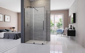 Стул душових дверей Radaway Furo Black KDJ 47.2х200 см розсувна ліва чорний/прозоре скло 10104472-54-01L