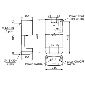 Сушарка для рук TOTO Public пластик білий TYC324W