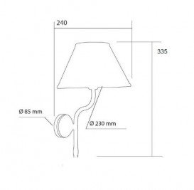 Светильник для ванной Kerasan Waldorf с абажуром чёрный/хром 7367K0