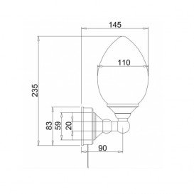 Світильник настінний Burlington Edwardian одинарний овальний метал золото T52 GOL