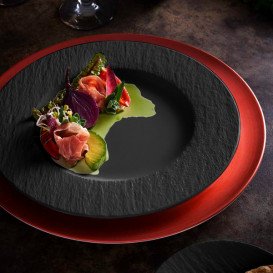 Тарелка круглая Villeroy & Boch The Rock Ø27 см премиум фарфор черный 16-4074-2620