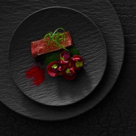 Тарелка круглая Villeroy & Boch The Rock Ø29 см премиум фарфор черный 16-4074-2621