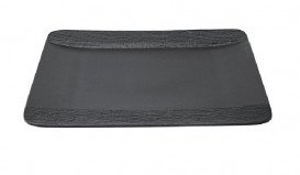 Тарелка квадратная Villeroy & Boch The Rock 28х28 см премиум фарфор черный 16-4074-2610