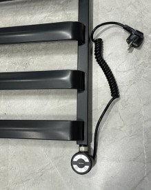 ТЭН для полотенцесушителя Terma Moa 400 Вт кабель спиральный с вилкой RAL 9005 черный WEMOA04T905U