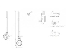 ТЭН для полотенцесушителя Terma Moa 600 Вт скрытый монтаж кабеля хром WEMOA06TCROM