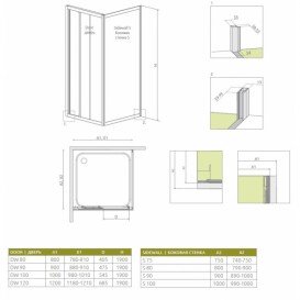 Cтенка душевая Radaway Treviso S 80 профиль хром стекло фабрик 32413-01-06N