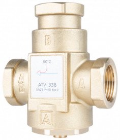 Термический клапан Afriso ATV 336 DN25 Rp 1'' Kvs 9 номинальная температура 60°C латунь 1633610