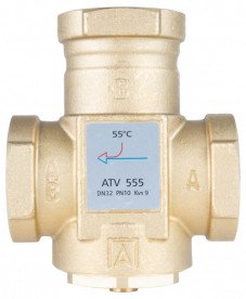 Термічний клапан Afriso ATV 555 DN32 Rp 1¼'' Kvs 12 номінальна температура 55°C латунь 1655510