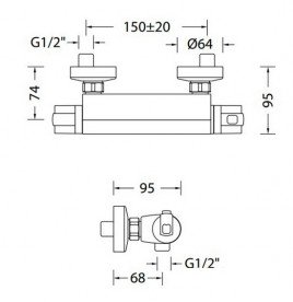 Термостат для душа Eurorama Wellness латунь хром 610000C