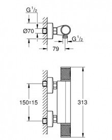 Термостат для душу Grohe QuickFix Precision Feel двовентильний хром 34790000