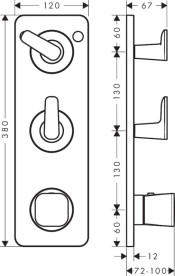 Термостат для душа Hansgrohe Axor Citterio C 2 потребителя хром 49700000