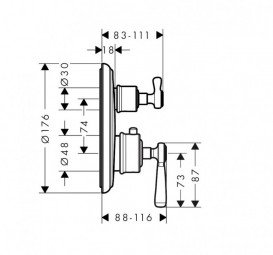 Термостат для душу Hansgrohe Axor Montreux шліфований нікель 16801820