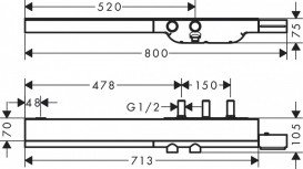 Термостат для душа Hansgrohe Axor ShowerSolutions шлифованный никель 45440820