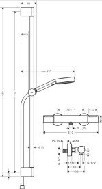Термостат для душа Hansgrohe Ecostat Element с душевым набором Pulsify Select S EcoSmart хром 24271000