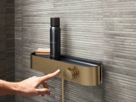Термостат для душу Hansgrohe ShowerTablet Select шліфована бронза 24360140