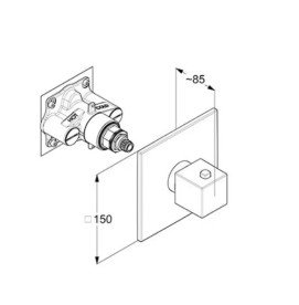Термостат для душу Kludi Decus вбудований одновентильний збройова сталь PVD 54739N275