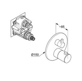 Термостат для душу Kludi Nova Fonte вбудований золото брашоване PVD 20810N015
