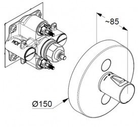 Термостат для душа Kludi Push встраиваемый хром 389120538