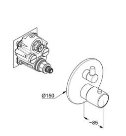 Термостат для душу Kludi Zenta SL вбудований одновентильний хром 388100545